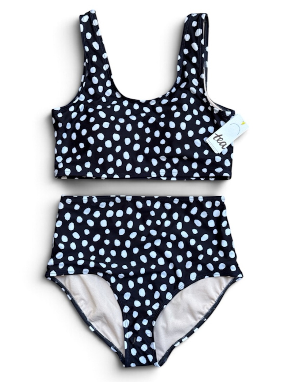 TEA COLLECTION | Women’s Black & White Jaguar Spots Polka Dot 2pc Bikini Set